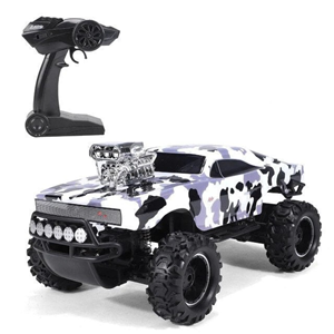 اسباب بازی ماشین کنترلی شارژی آفرود سفید مشکی Remote Controlled Off-Road 2.4G 1:10 -اسباب بازی